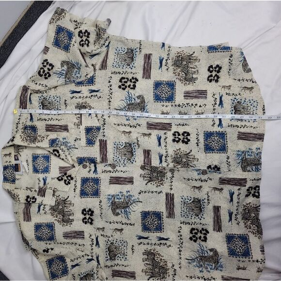 VINTAGE 90s top big cat animal print plus shirt 2X - Picture 5 of 6